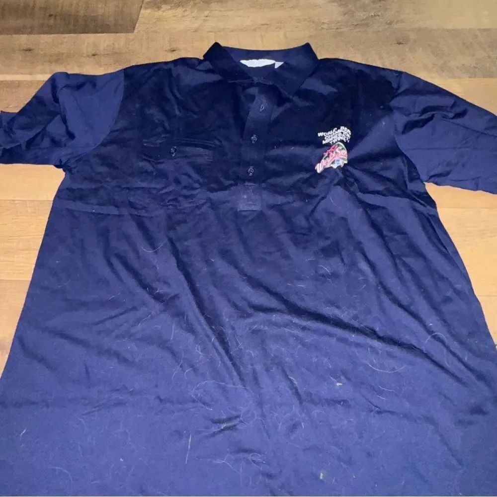 LOGO 7 Dark Blue Polo Shirt with Embroidery